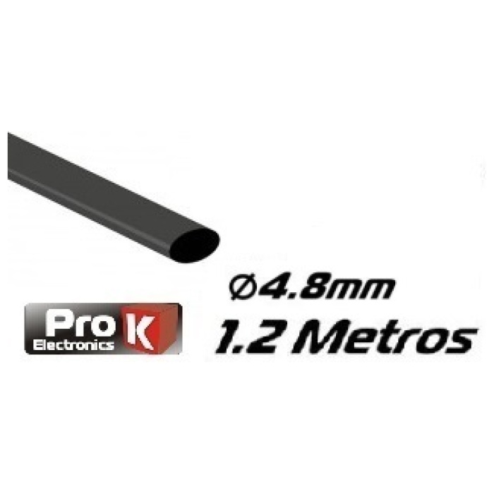Manga Termo Retráctil 4.8mm Preta (1.2metros) Pro K - Image 1