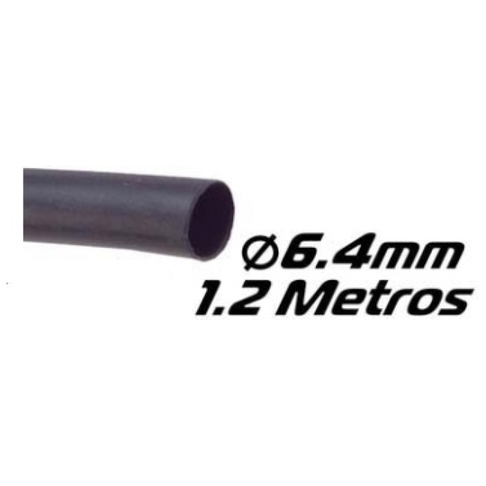 Manga Termo Retráctil 6.4mm Preta 1.2m Pro K - Image 1