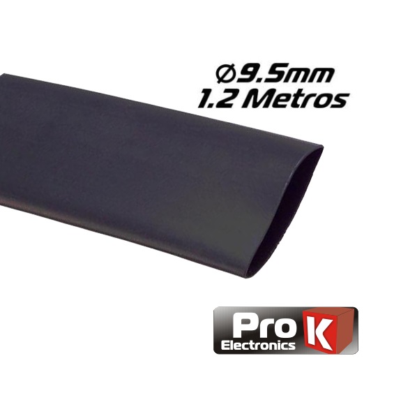 pkmt95bk25.jpg Manga Termo Retráctil 9.5mm Preta (1.2metros) Pro K - Image 1
