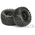 PNEUS BADLANDS MX38 3.8" TYRES ON F11 1/2 OFFSET 17MM BLACK WHEELS (2) PROLINE