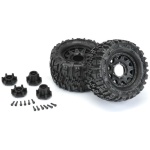 Pneus 1/10 Trencher Front/Rear 2.8" Mt Tires Mounted 12mm Blk Raid (2) Pro-Line