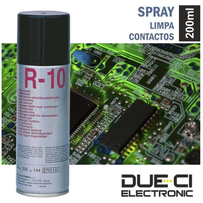 Spray Limpa Contactos R-10 200ml DUE CI Electronics - Image 1