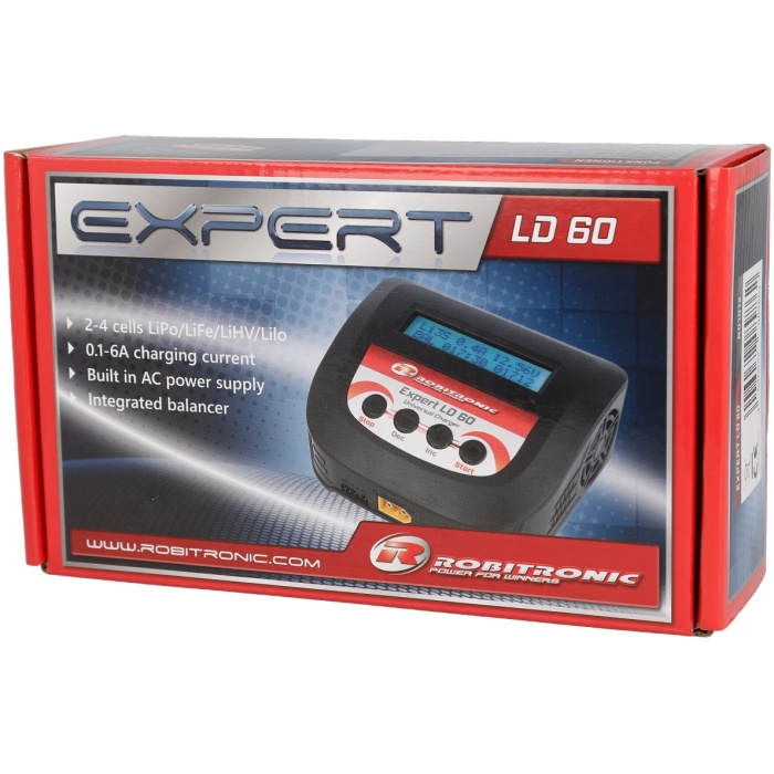 Carregador Expert LD 60 Charger LiPo 2-4S 6A 60W Robitronic - Image 4
