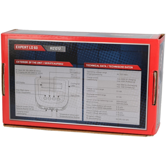 Carregador Expert LD 60 Charger LiPo 2-4S 6A 60W Robitronic - Image 5
