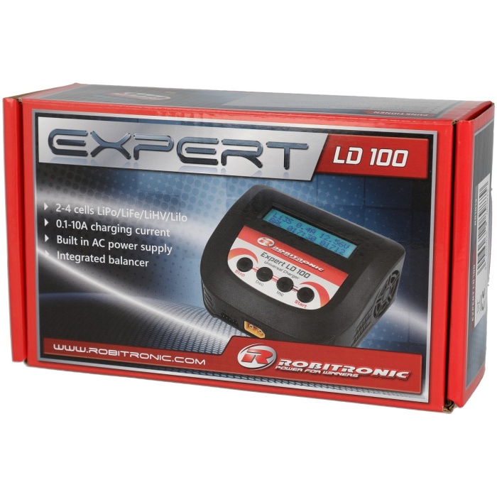 Carregador Expert LD 100 Charger LiPo 2-4S 10A 100W Robitronic - Image 4