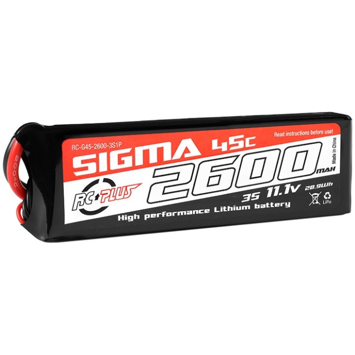 Bateria LIPO 11.1v 2600Mah 45C 3S1P Sigma XT-60 RC PLUS - Image 1