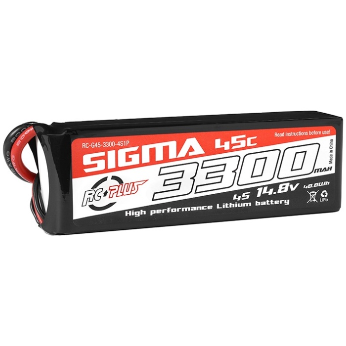 Bateria LIPO 14.8v 3300mAh 45C 4S1P Sigma XT-60 RC PLUS - Image 1