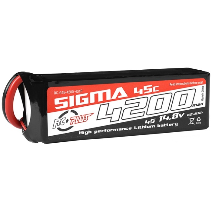 Bateria LIPO 14.8v 4200mAh 45C 4S1P Sigma XT-60 RC PLUS - Image 1