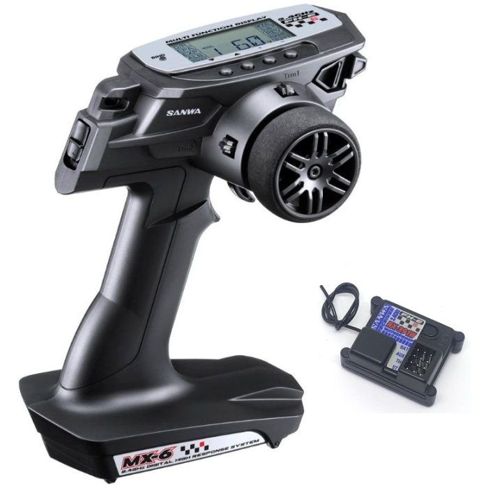 Comando MX-6 FH-E 3-Channel 2.4GHz Radio System w/RX-391W 3-Channel Receiver Sanwa - Image 1