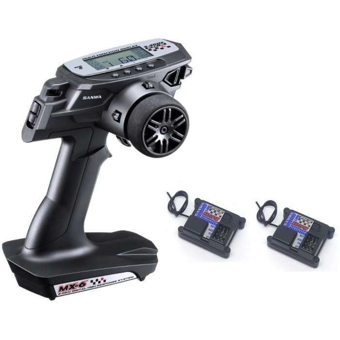 Comando MX-6 FH-E 3-Channel 2.4GHz Radio System w/2x RX-391W 3-Channel Receiver Sanwa - Image 1