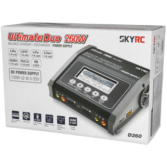 Carregador D260 AC/DC LiPo 1-6S 14A 260W Charger SkyRC - Image 6