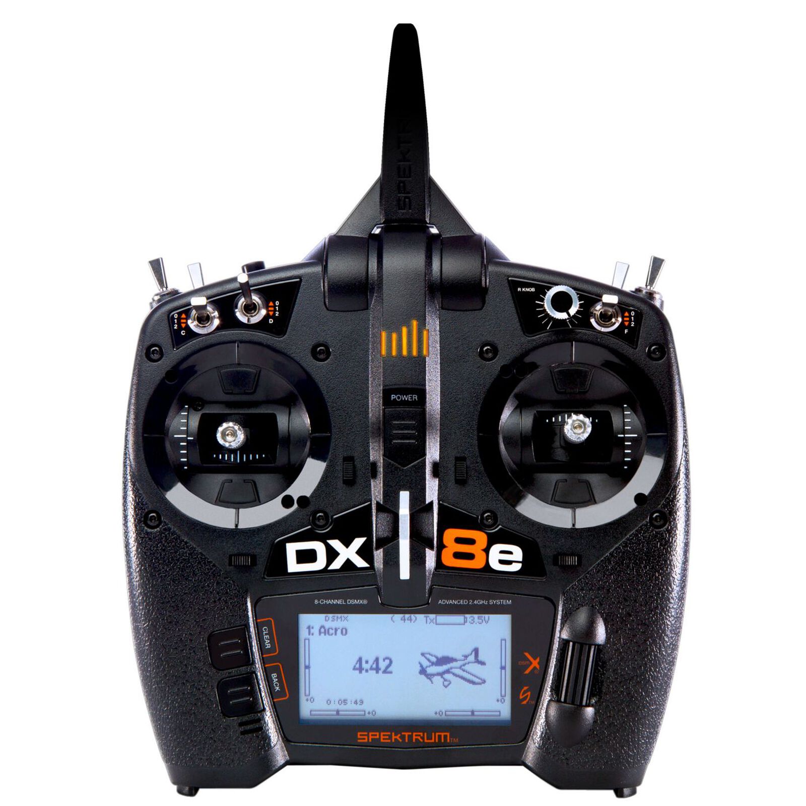 spmr8105eu-radio-dx8e-8-canais-2.4-ghz-dsmx-spektrum-rc.jpg Rádio DX8e 8 Canais 2.4 GHz DSMX SPEKTRUM - Image 1