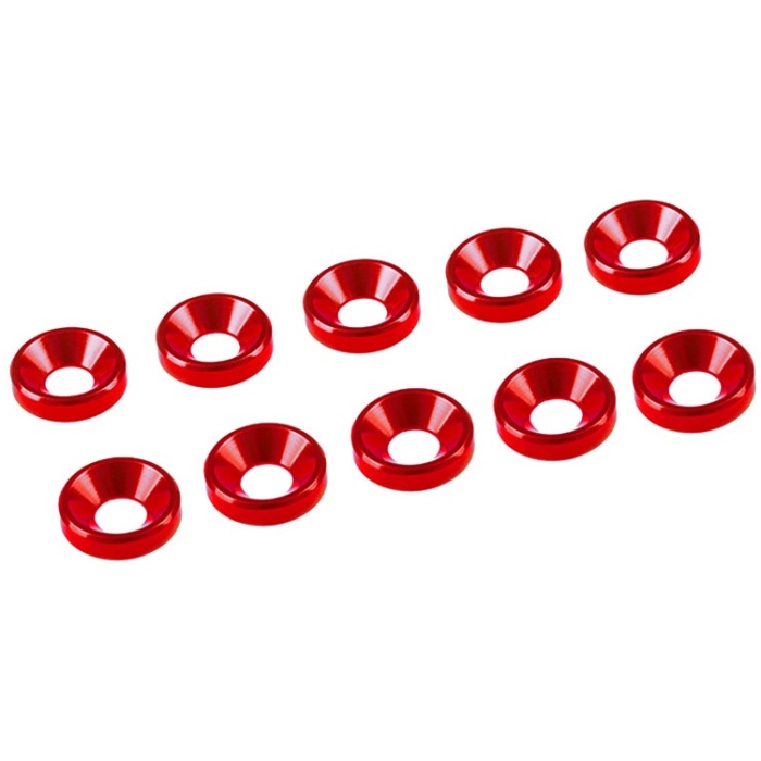 Aluminum 4mm Washer Red (10) ULTIMATE RACING - Image 1