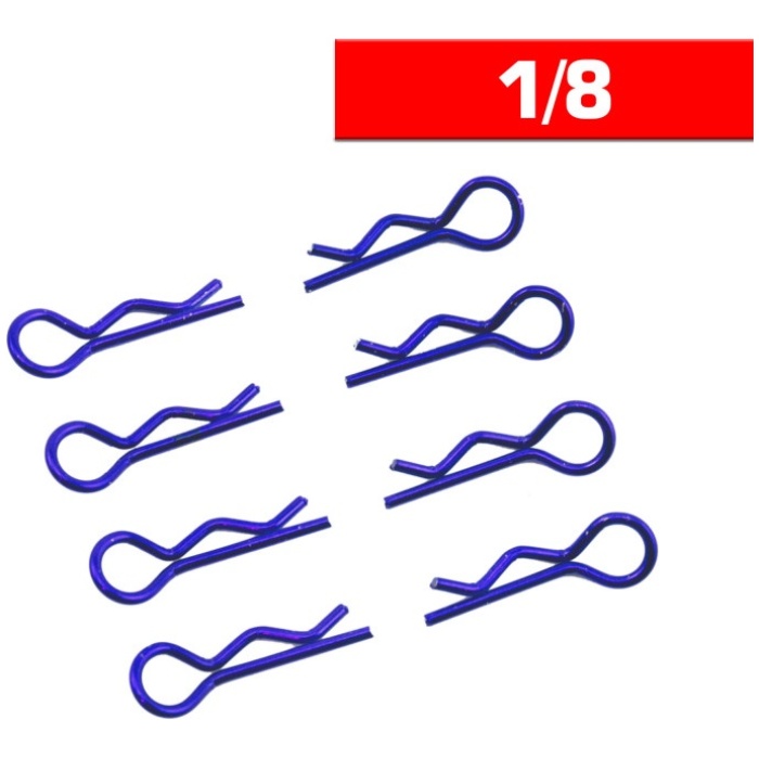 Body Clips 1/8 L&R Blue (8) Ultimate Racing - Image 1