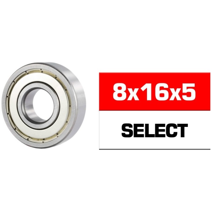 Rolamento 8x16x5mm Select "HS" Metal Shielded Bearing Set (1) Ultimate Racing - Image 1