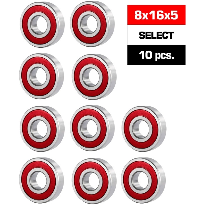 Rolamento 8x16x5mm Select "HS" Rubber Sealed Bearing Set (10) Ultimate Racing - Image 1