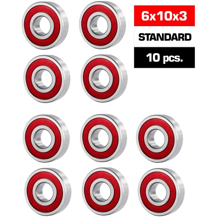 Rolamento 6x10x3mm "HS" Rubber Sealed Bearing Set (10) Ultimate Racing - Image 1