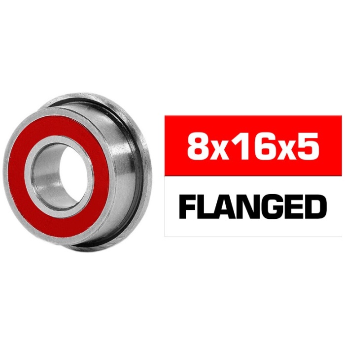 Rolamento 8X16X5mm Flanged "HS" Rubber Sealed Bearing Set (1) Ultimate Racing - Image 1