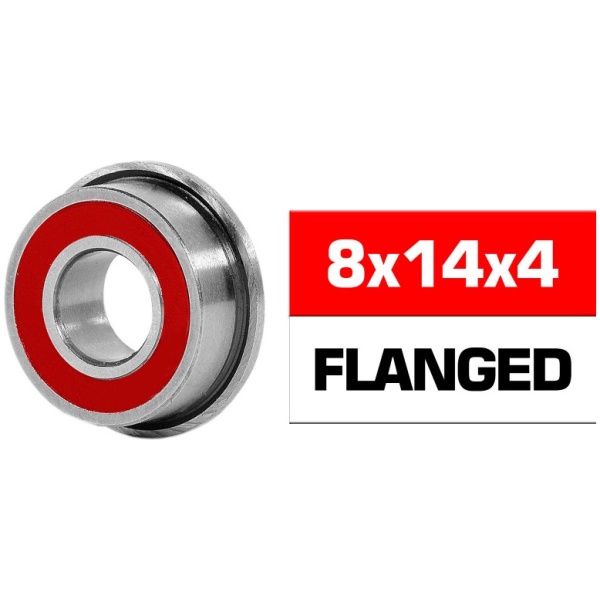 Rolamento 8X14X4mm Flanged "HS" Rubber Sealed Bearing Set (1) Ultimate Racing