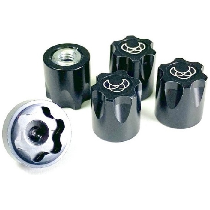 Aluminum 1/10 Hub Nut M4 Black (4) Absima - Image 1