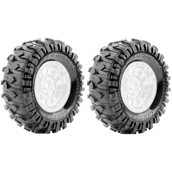 Pneus CR-ROWDY 107mm Class 1 1/10 Crawler 1.9 Tires Super Soft Wheels (2) Louise RC - Image 1