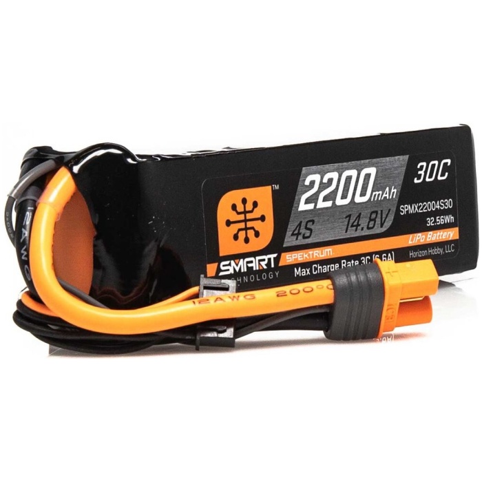 Battery Smart LiPo 2200mAh 4S 14.8V 30C IC3 SPEKTRUM - Image 1
