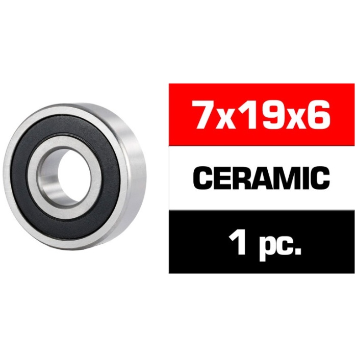 Engine Bearing 7X19X6Mm Front Ceramic Hs Rubber Sealed (UR, Nova) Ultimate Racing - Image 1