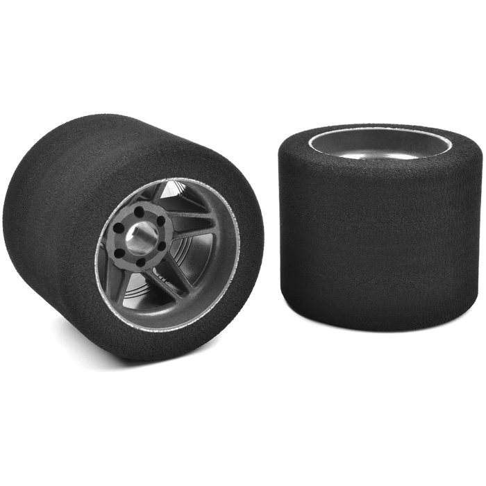 Attack Foam Tires 1/8 Circuit 35 shore Rear 76mm Carbon Rims (2) Team Corally - Image 1