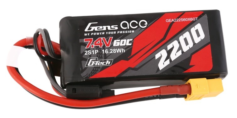 gea222s60x6gt-bateria-‘g-tech-2200mah-7.4v-60c-2s1p-lipo-xt60-gens-ace Bateria G-Tech 2200mAh 7.4V 60C 2S1P Lipo Battery XT60 Gens Ace - Image 1