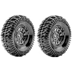 Pneus 1.9 CR-CHAMP 107mm Class 1 Crawler 1/10 Mounted Super Soft Black Chrome 1.9 Wheels 12mm (2) Louise
