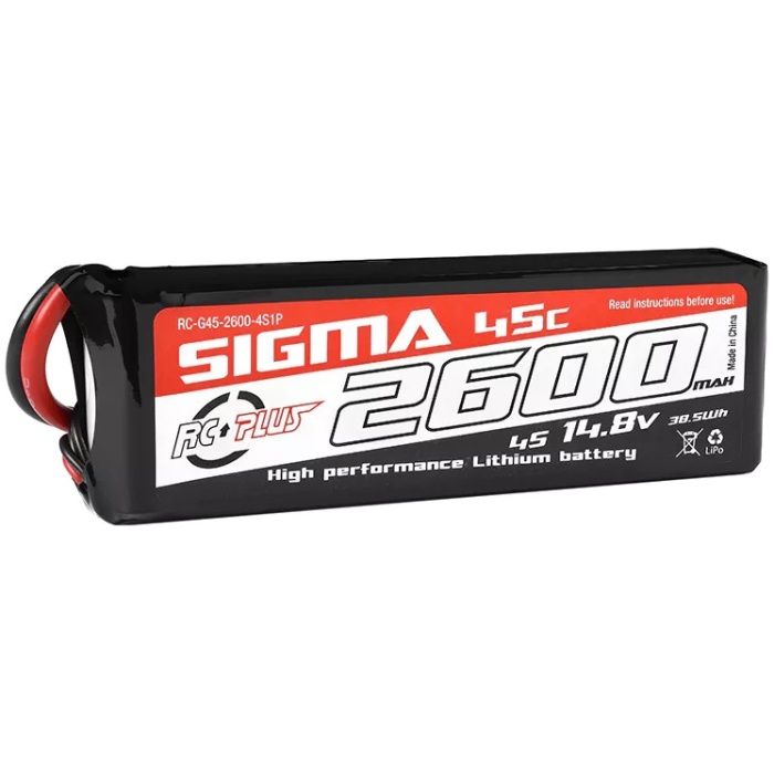 Bateria Li-Po 14.8V 45C 2600mAh 4S1P XT60 Sigma RC Plus - Image 1