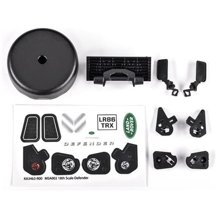 Grille/ Mirrors, Spare Tire Cover, Body Decal Sheet Traxxas - Image 1