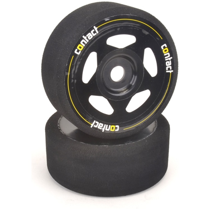 Pneus GT8 1/8 On Road Foam Tires 35 Shore Black Rims (2) CONTACT - Image 1