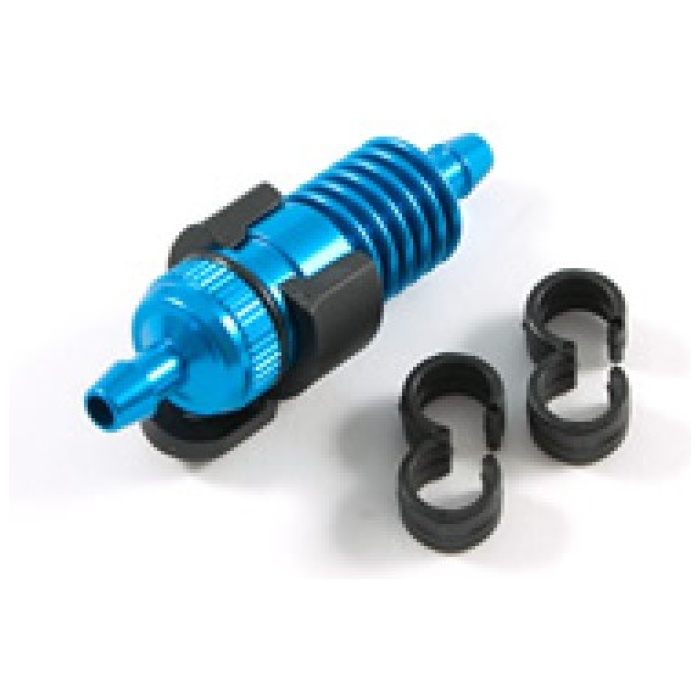 Blue Fuel Filter w/Mount & Fuel Tube Clips Fastrax - Image 1