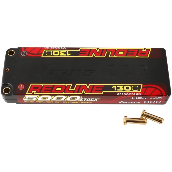 Bateria Redline 5000mAh 7.4V 130C 2S HardCase 56# HV Lipo Battery GENS ACE - Image 1