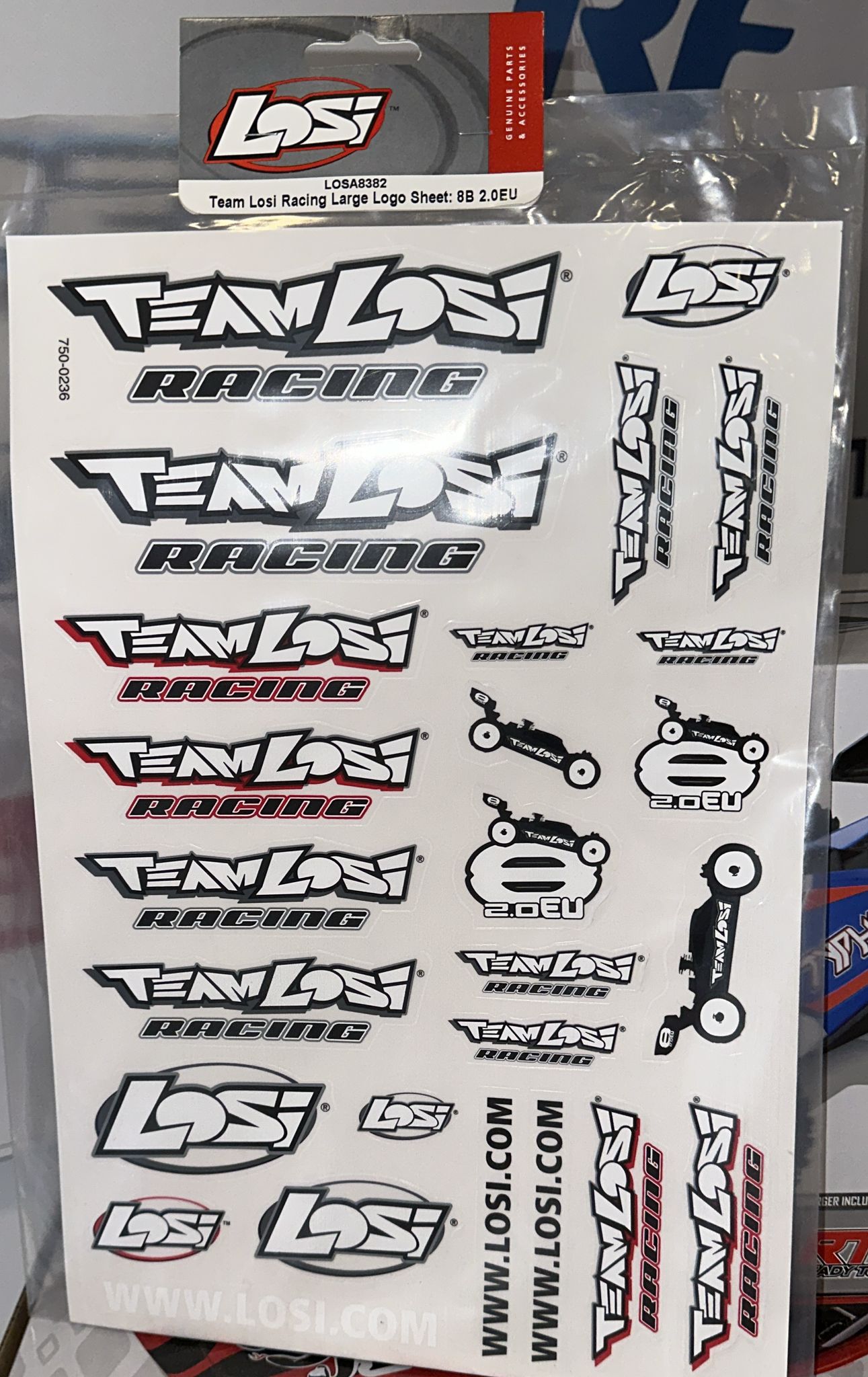 losa8382–losi Stickers Large Logo Sheet 8B 2.0EU Team Losi Racing - Image 1