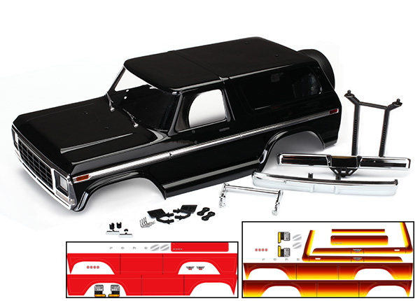 8010x-carroçaria-body-ford-bronco-1979-complete-black-w-front-rear-bumpers-traxxas Carroçaria Body Ford Bronco 1979 Complete Black w/ Front Rear Bumpers Traxxas - Image 1