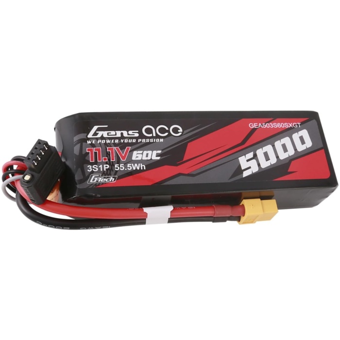 Bateria G-Tech 5000mAh 11.1V 60C 3S1P Short-Size Lipo With XT60 Plug Gens Ace - Image 1