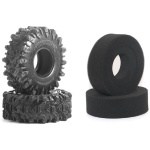 AGGRESSOR 1.9" Rock Crawling Tire 4.75"x1.75" GEKKO BLACK w/ 2-Stage Soft Open Hard Closed Foam Insert (2) Boom Racing