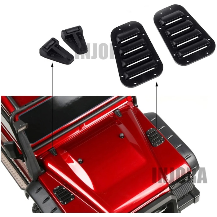 Black Plastic Intake Grille Cover & Engine Cover Hinge For Traxxas TRX-4 INJORA - Image 1