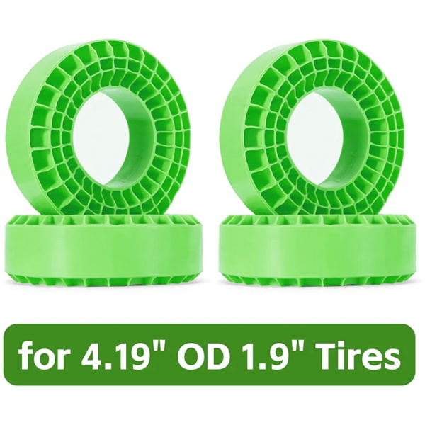 Silicone Rubber Inserts For 106-108mm (4.19" OD) 1.9" Tires Green Super Soft (4) INJORA