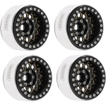 Jantes 1.9" Super Heavy Brass Aluminum Beadlock Wheels Offset 10mm 1/10 RC Crawlers Black (4) INJORA