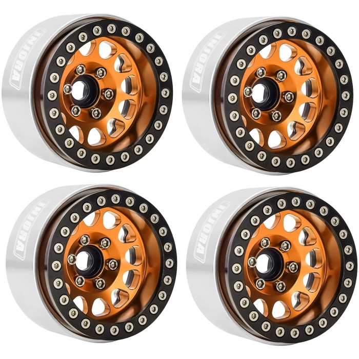 Jantes 1.9" Negative Offset 10.4mm Deep Dish Beadlock Wheel Rim For 1/10 RC Crawler W1949 Gold (4) INJORA - Image 1