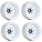 Jantes 1.9" Negative Offset 8.9mm Deep Dish Beadlock Rims 1/10 RC Crawler White (4) INJORA