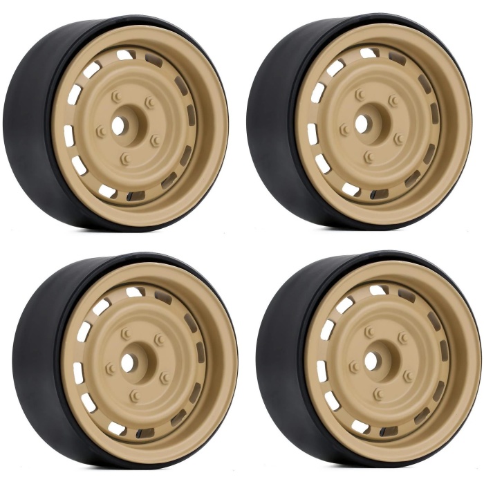 Jantes 1.9" Beadlock Wheel Rims 1/10 Scale RC Crawler Yellow (4) INJORA - Image 1