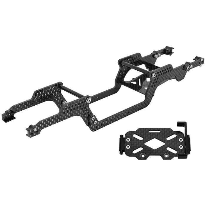 Universal LCG Carbon Fiber Chassis Frame Kit for 1/18 TRX4M & Lay Down Servos Injora - Image 1