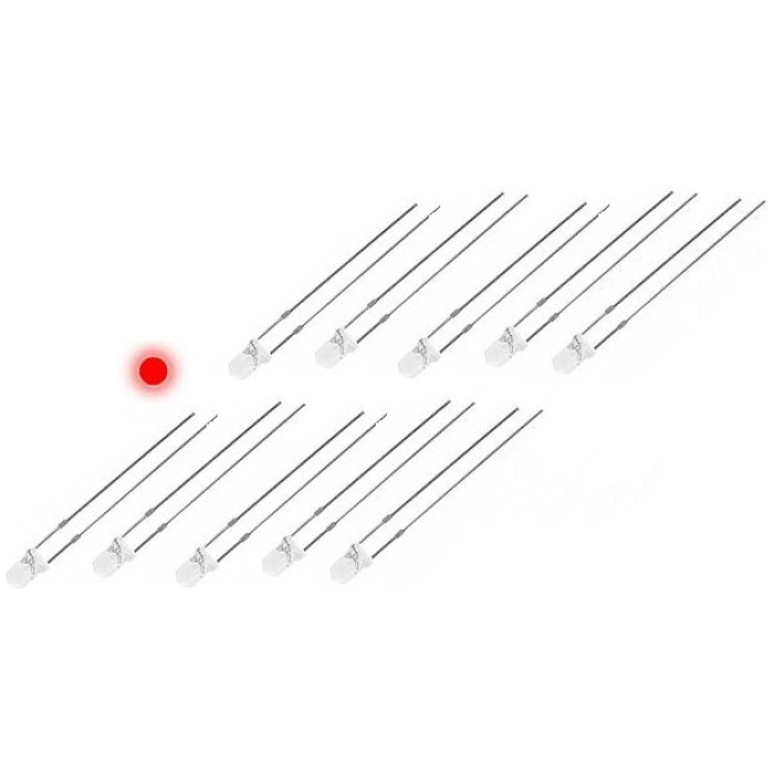 Luzes LED 3mm Vermelho (10) Smart RC Parts - Image 1