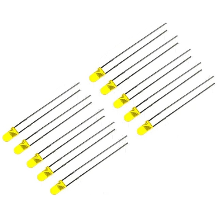 Luzes LED 3mm Amarelo (10) Smart RC Parts - Image 1