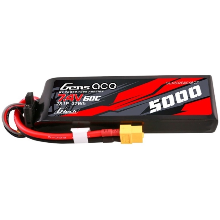 Bateria G-Tech 5000mAh 7.4V 60C 2S1P Lipo PC material XT60 Plug GENS ACE - Image 1