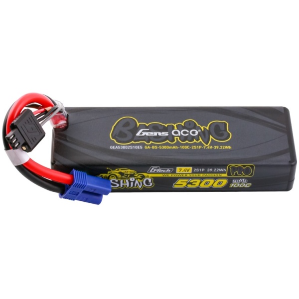 Bateria G-Tech 5300mAh 7.4V 100C 2S Lipo EC5 Bashing Series Gens Ace